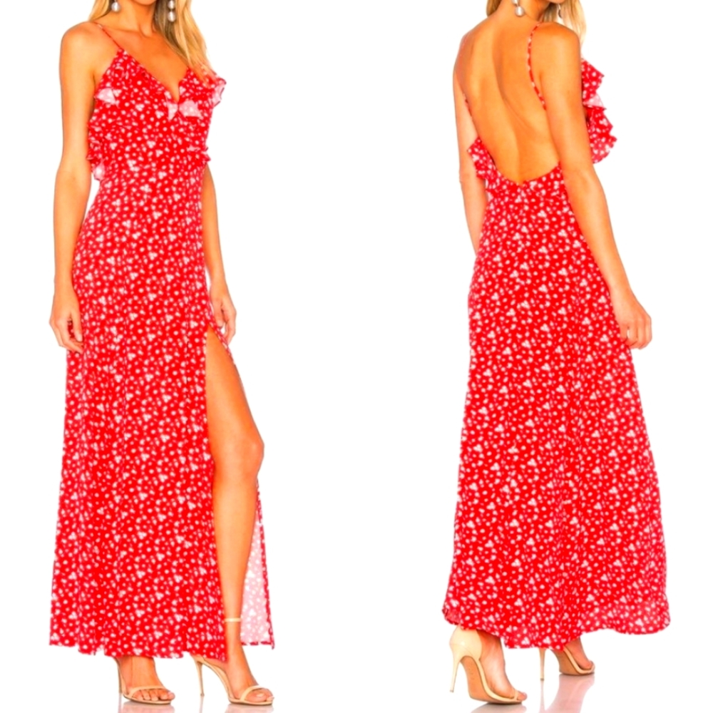 Revolve Privacy Please Karen floral red maxi dress